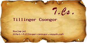 Tillinger Csongor névjegykártya